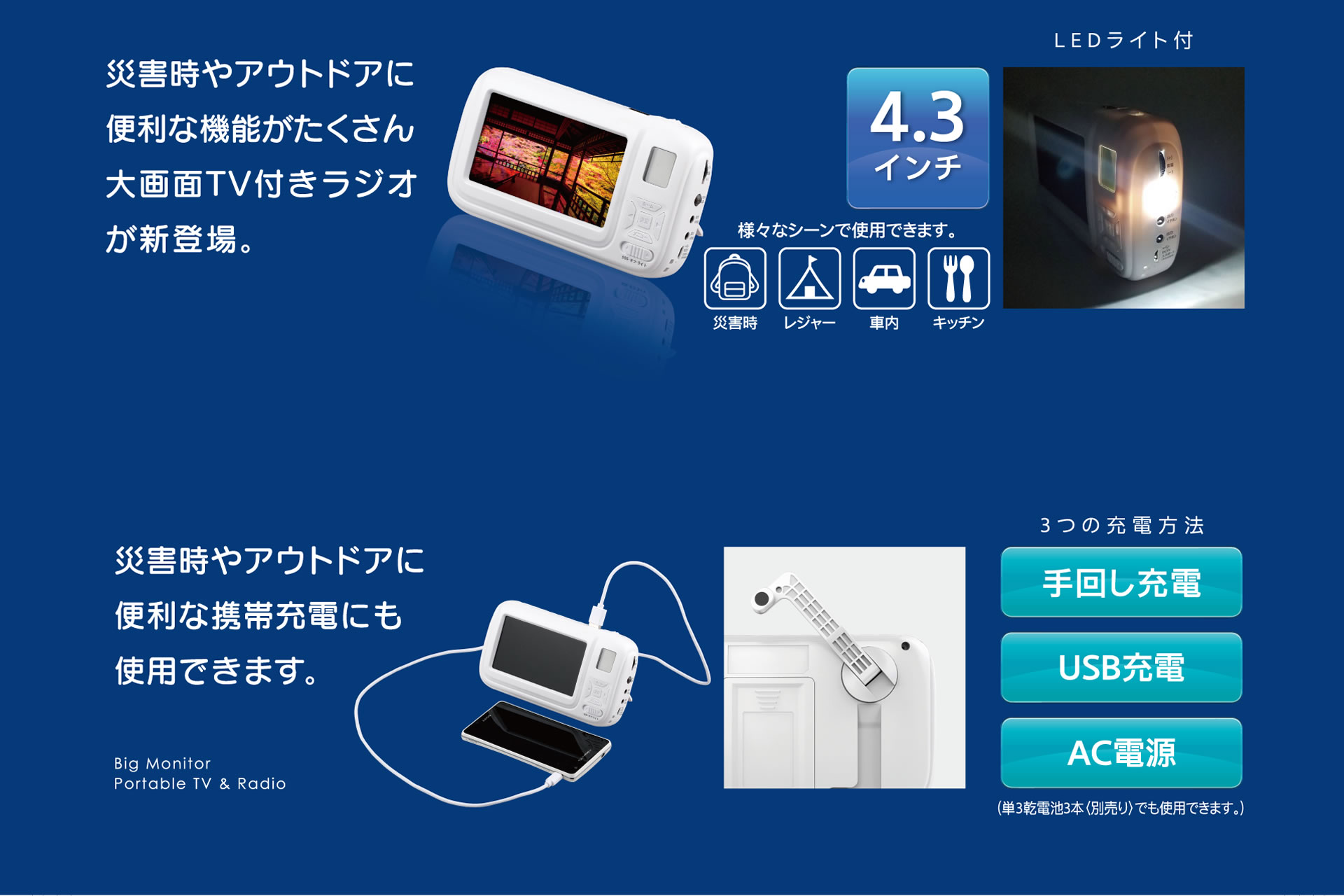 商品紹介｜大画面ポータブルTV＆ラジオ｜セーブ・インダストリー株式