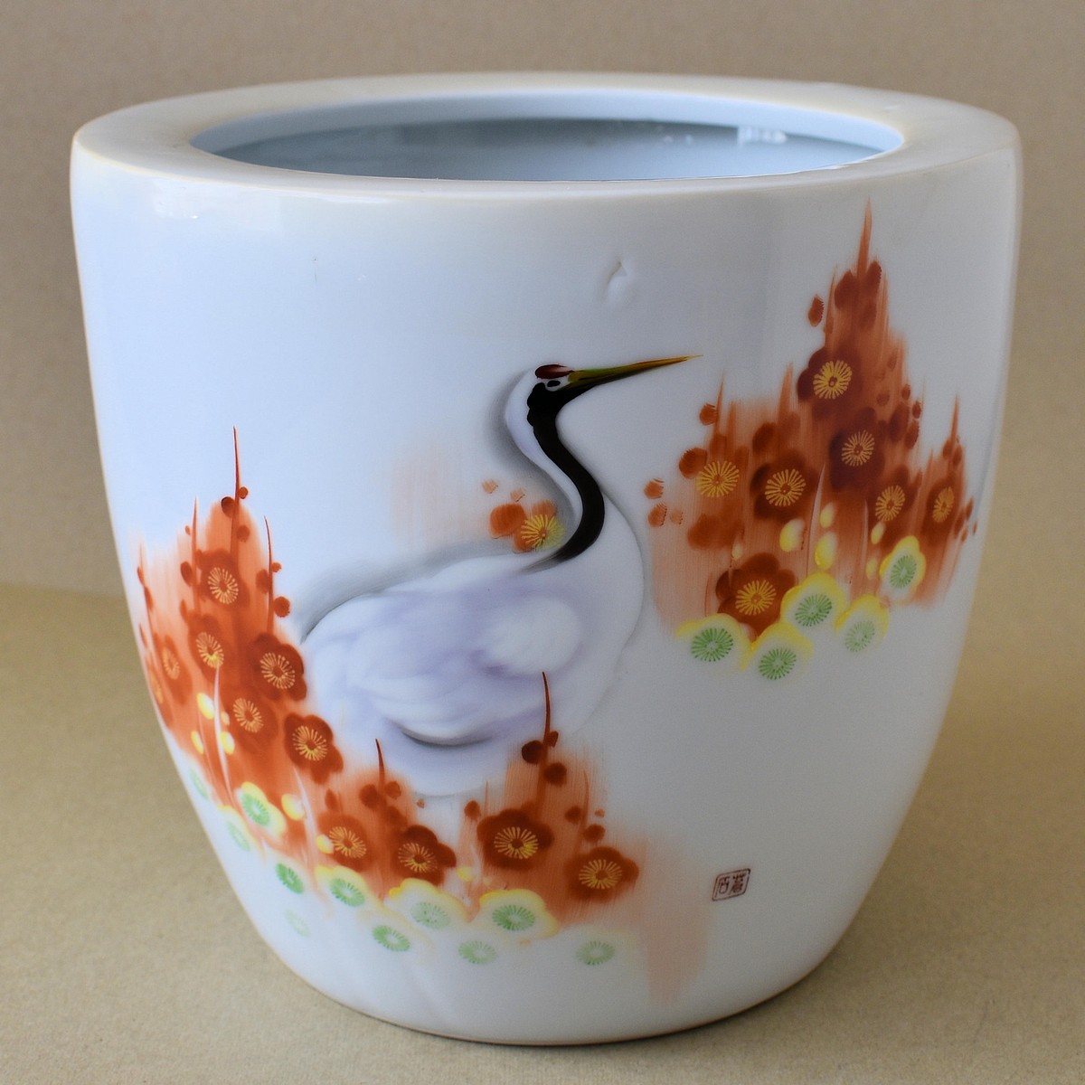 火鉢と炭道具の販売 骨董 斎明堂 / 染付火鉢（小型）