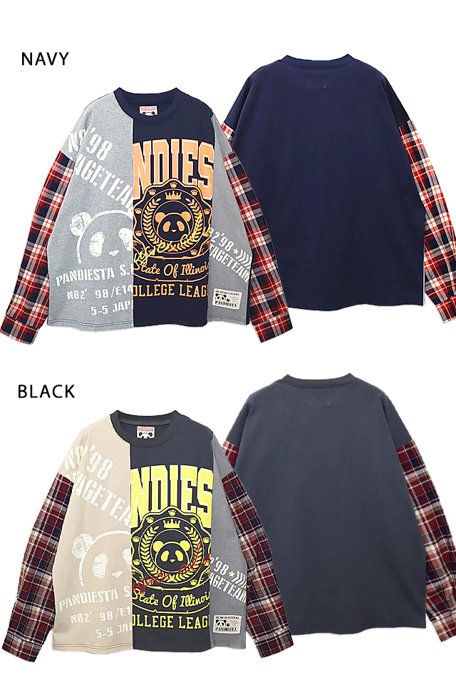 シャツ袖リメイクロングTシャツ PANDIESTA JAPAN 513954 パンディ