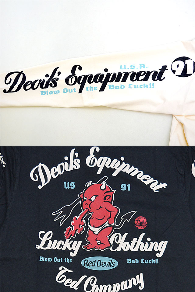 DEVIL EQUIPMENTロングTシャツ TEDMAN テッドマン TDLS-356 赤鬼 エフ