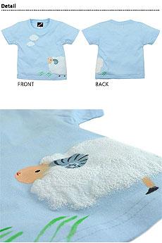 手描き発泡羊柄半袖Tシャツ 工房壱 キッズ 和柄 和風 子供服 手書き 廃盤