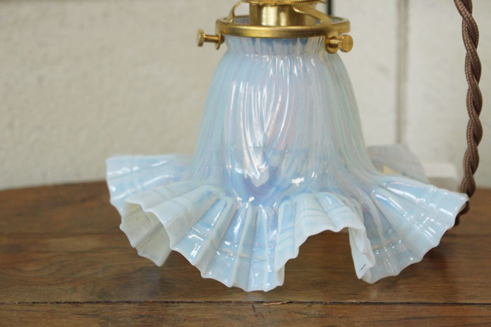 乳白 水色 吹雪 電傘 電笠 シェードランプ 氷コップ アンティーク 乳白