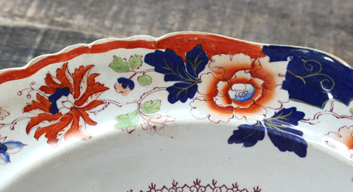 Mason's メイソンズ／ アンティーク絵皿／ブルーの絵皿／壁かざり