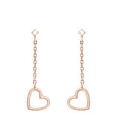 K10PG チェーンハートピアス≪4月 誕生石≫(FREE K10 PG): Samantha