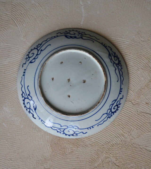 染付印判微塵唐草大皿28cm