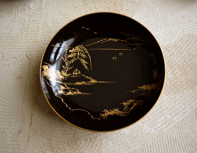 金蒔絵 漆器 丸皿 5客揃 金蒔絵 漆器 丸皿 5客揃