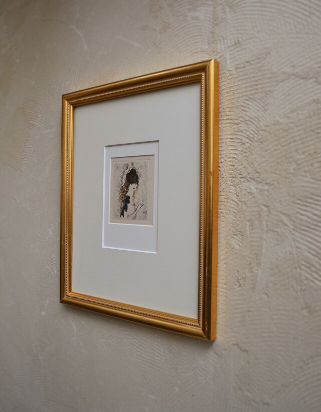 マリーローランサン 【茶色い髪の少女】 小さな絵画 エッチング