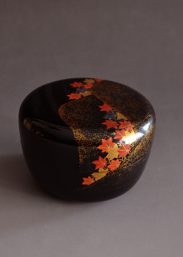 遠山紅葉蒔絵乾漆大棗 奥津一心斉作 茶道具 棗 秋茶道具 大棗