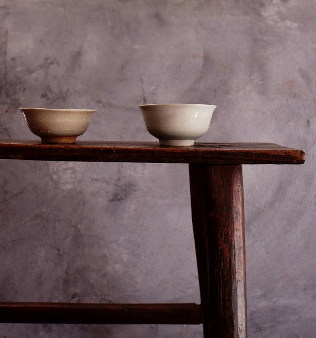 李朝白磁茶碗 李朝分院