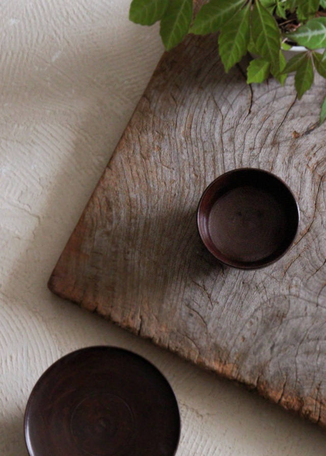 李朝 木盃 祭器 高坏 木杯 酒器 直径84mmAntique Sam's Collection