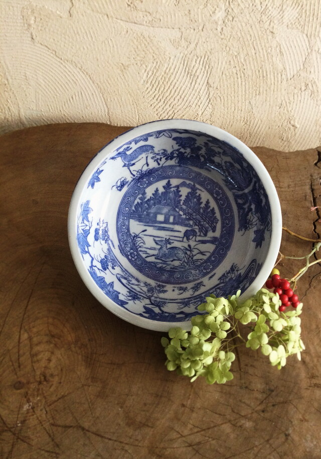 金彩染付彩色松文双耳壷 アンティークサムズコレクション姉妹店 古舫庵