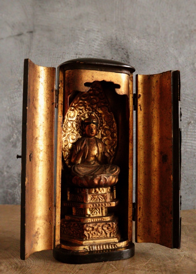 古い 木製 厨子 仏教美術 古美術 古道具 アンティーク オブジェ 古い