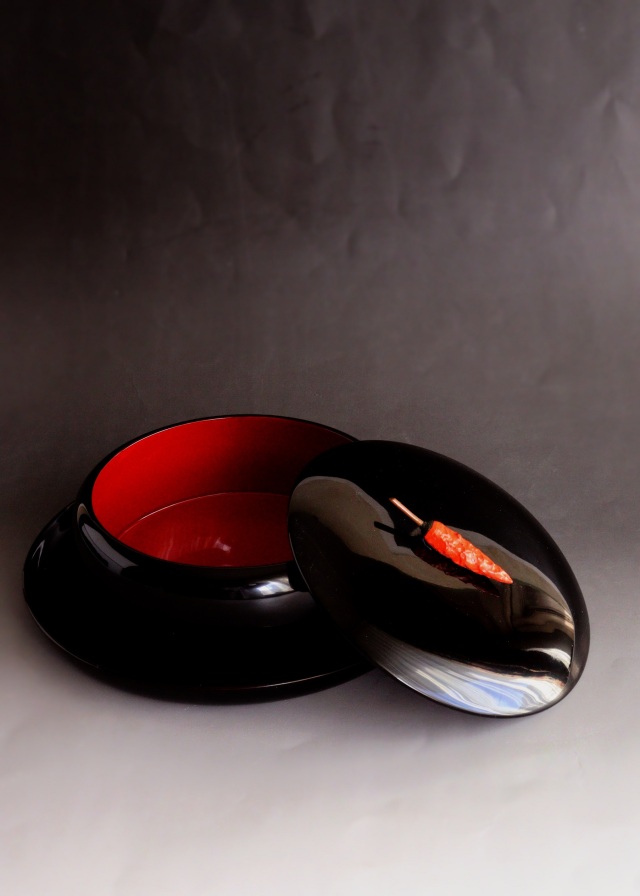 輪島塗唐辛子摘み菓子器 小盆付 トウガラシ 漆の菓子器 煎茶盆 盛り器 漆盆