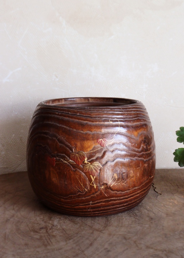 蒔絵火鉢 蒔絵手あぶり 民具 鉢カバーAntique Sam's Collection