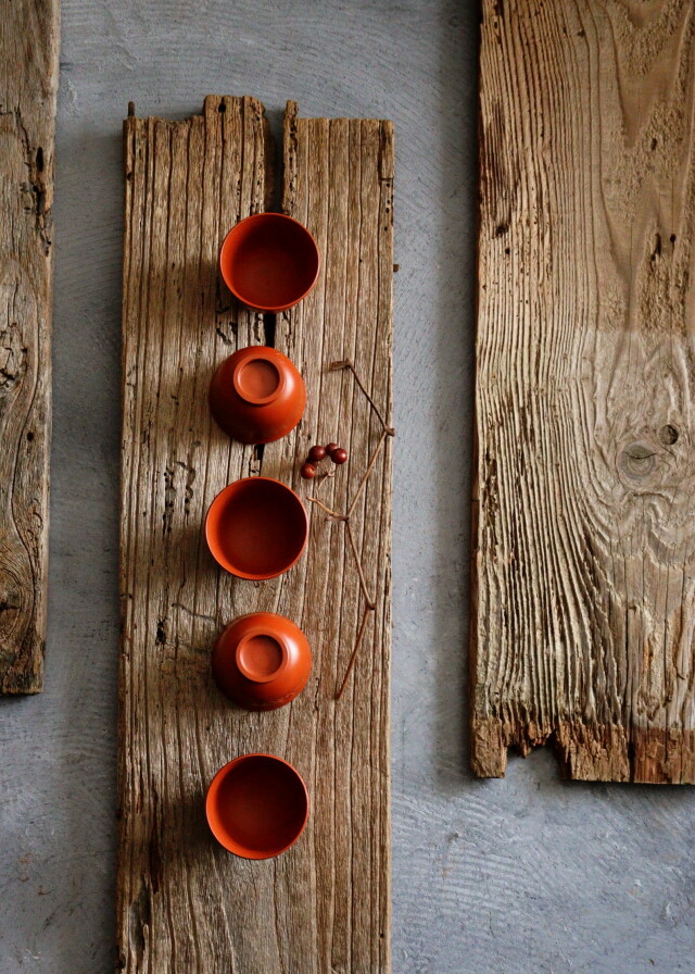 煎茶道具 古竹細工 香炉台 飾台 一對 書道具 墨置 V R5677