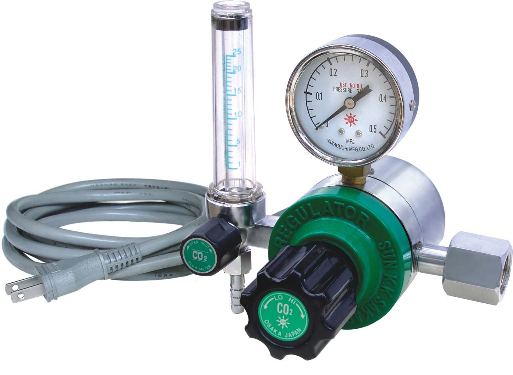 炭酸ガス調整器 R-8 ヒーター内蔵型 阪口製作所 - 溶接用品プロ