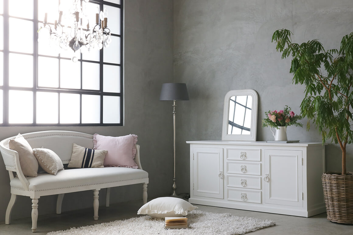 ハンドメイドミニコーヒーボード ロングサイズ（シャビーホワイト）