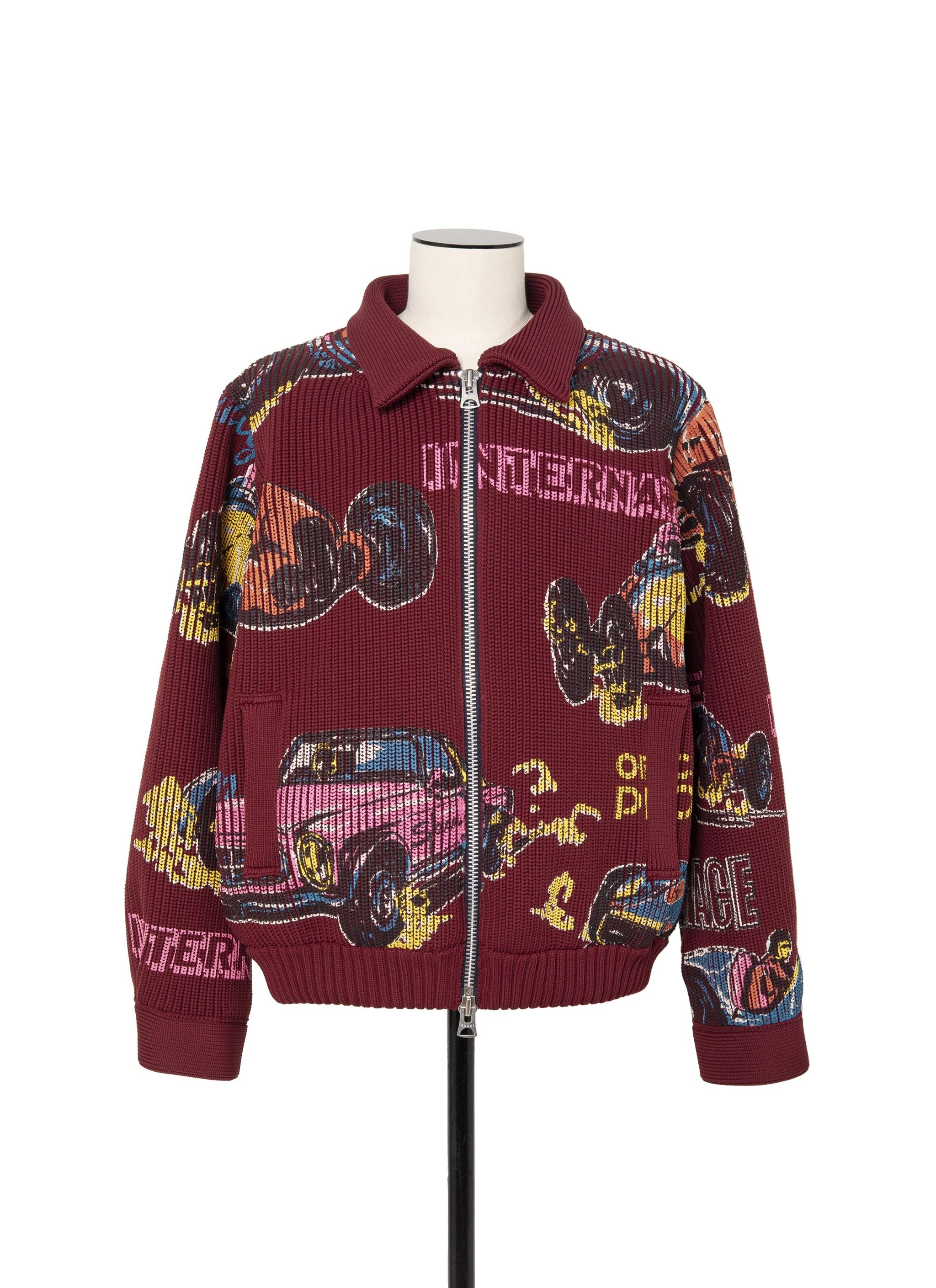 sacai 2025SS Car Race Print Knit Blouson 【公式通販】
