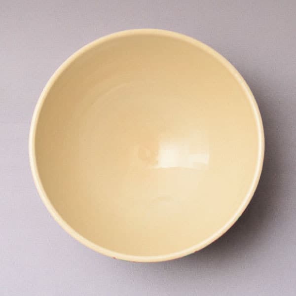 膳所焼 陽炎園 色絵 しだれ桜 茶碗 初代 岩崎健三 琵琶湖の風景絵 膳所