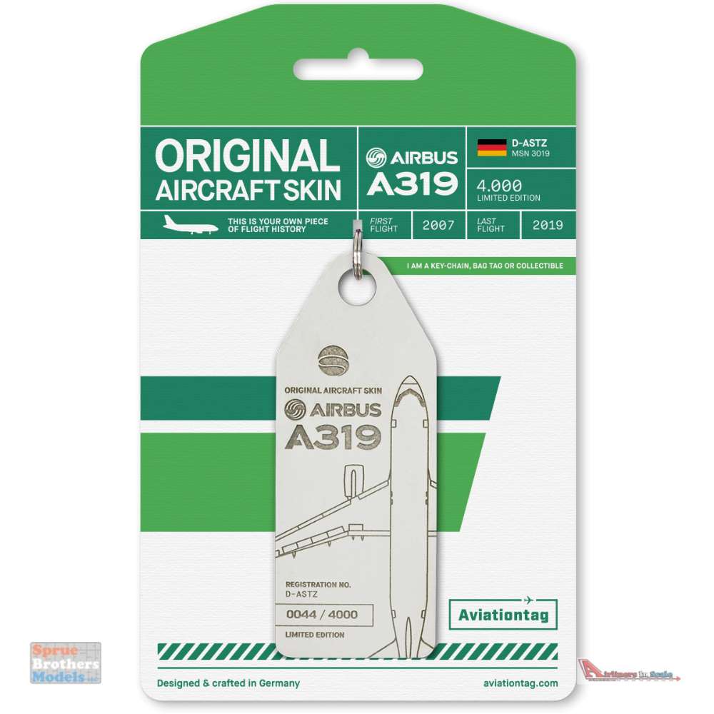 AVT063 AviationTag Airbus A319 (Germania) Reg #D-ASTZ White