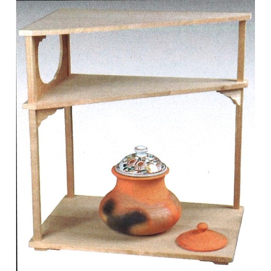 茶道具】裏千家十四代淡々斎宗匠好 幸斎造 荒磯棚 茶棚 棚