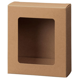 カートン クラフト 窓付 109×123×45:化粧箱net【紙箱/小箱/ギフト箱】