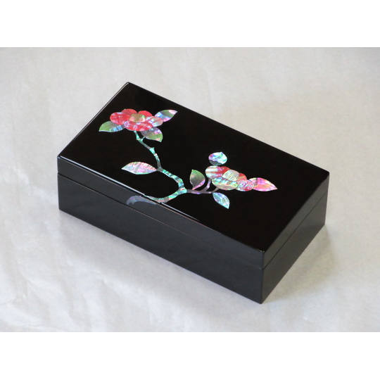 輪島塗 長角小箱 青花