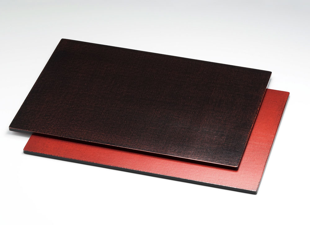 越前塗】両面使いができる リバーシブル 赤 黒 盆 ランチョンマット 6