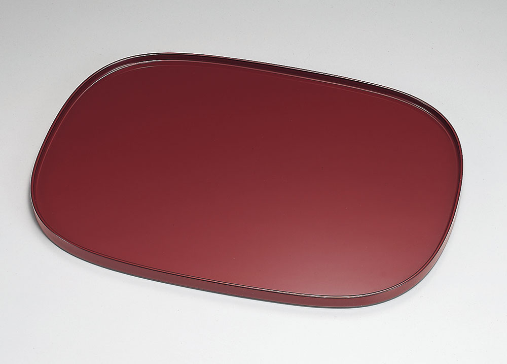 盆お盆・お膳-越前塗 古代朱 尺3小判盆［1枚］ | 越前漆器粂治郎