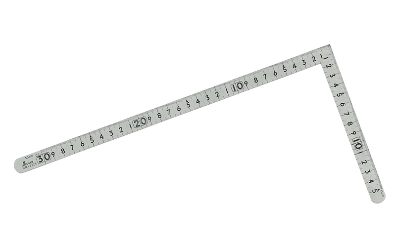曲尺小型 平 ステン 30×15㎝表裏同目 - シンワ測定株式会社