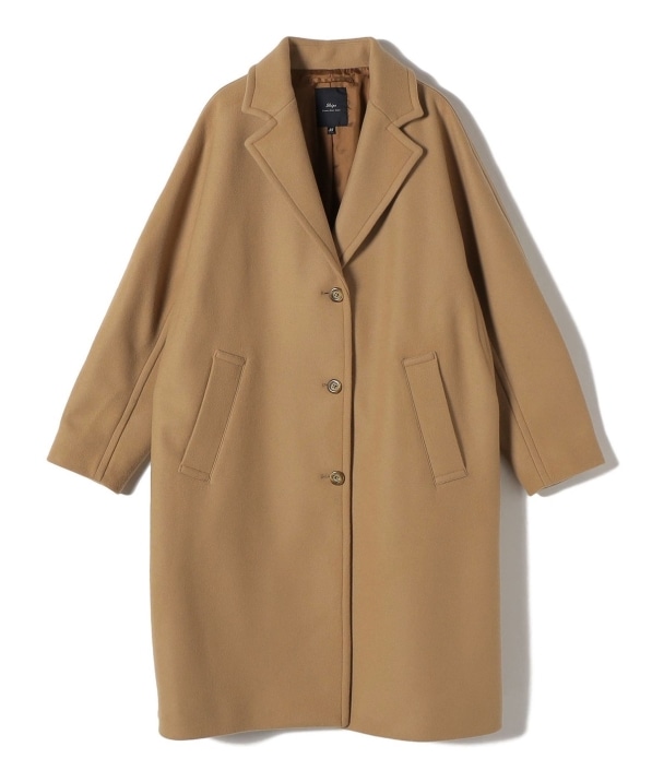 SHIPS Primary Navy Label:ウール メルトン シングル チェスター