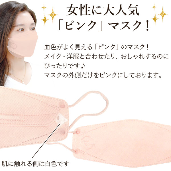 3Dマスク 立体型 BLUE OCEAN FIT（ピンク）（5枚入）【新井】