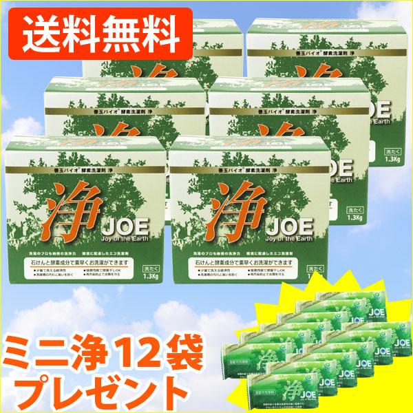 善玉バイオ洗剤浄【JOE】（1.3kg）（計量用スプーン付）【6個セット