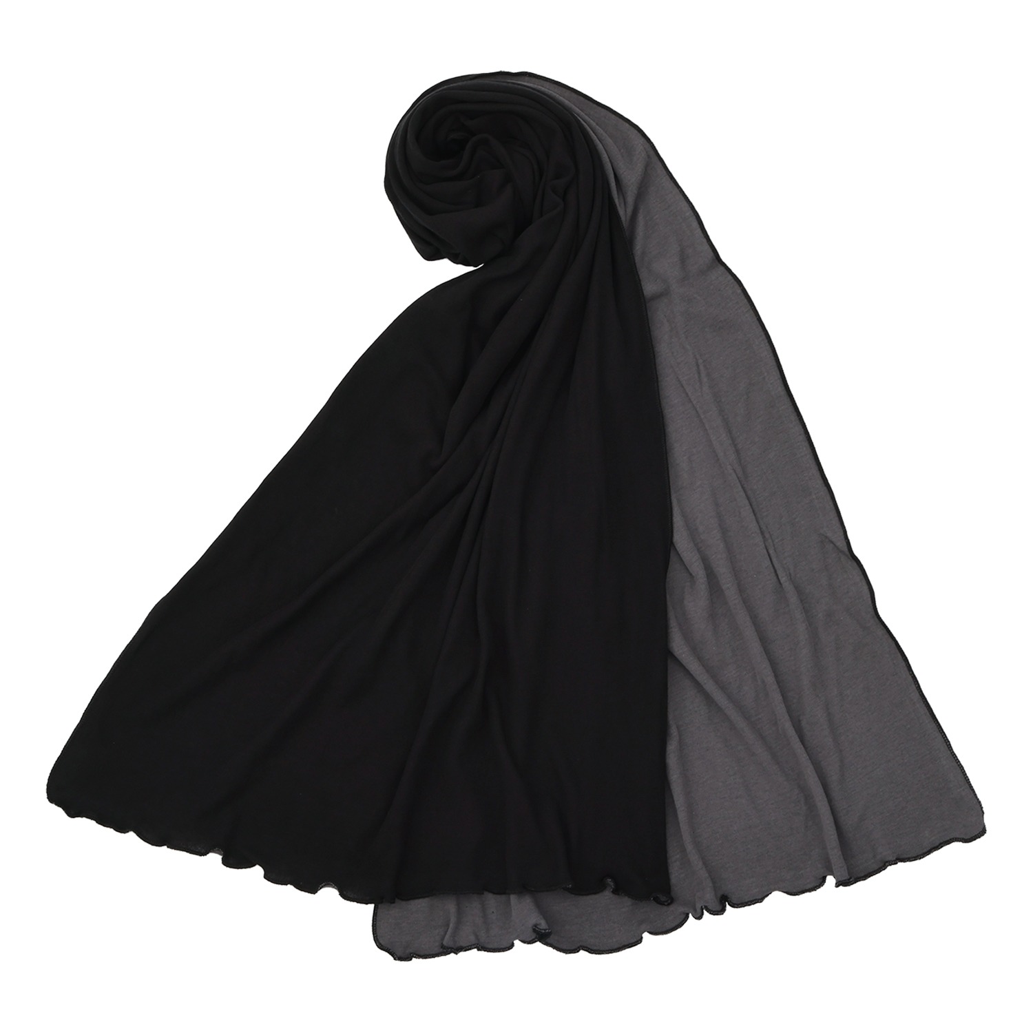 天使の綿シフォンシンプルストールCOL.02黒：W180×H43㎝程／綿100%