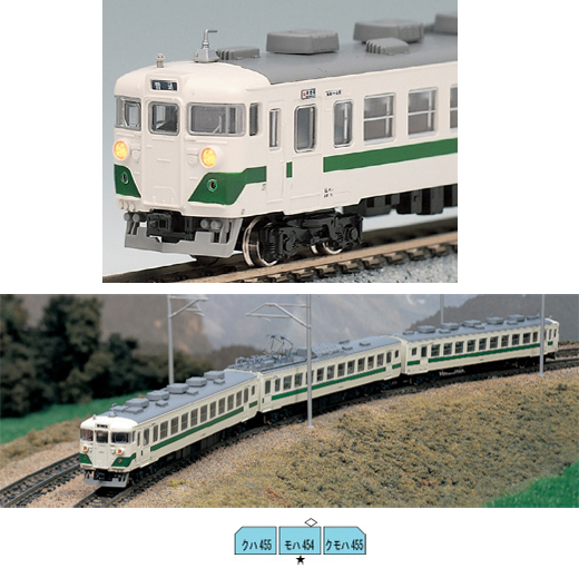 鉄道模型 HOゲージ カツミ グリーンライナー 455系 3両セット 鉄道
