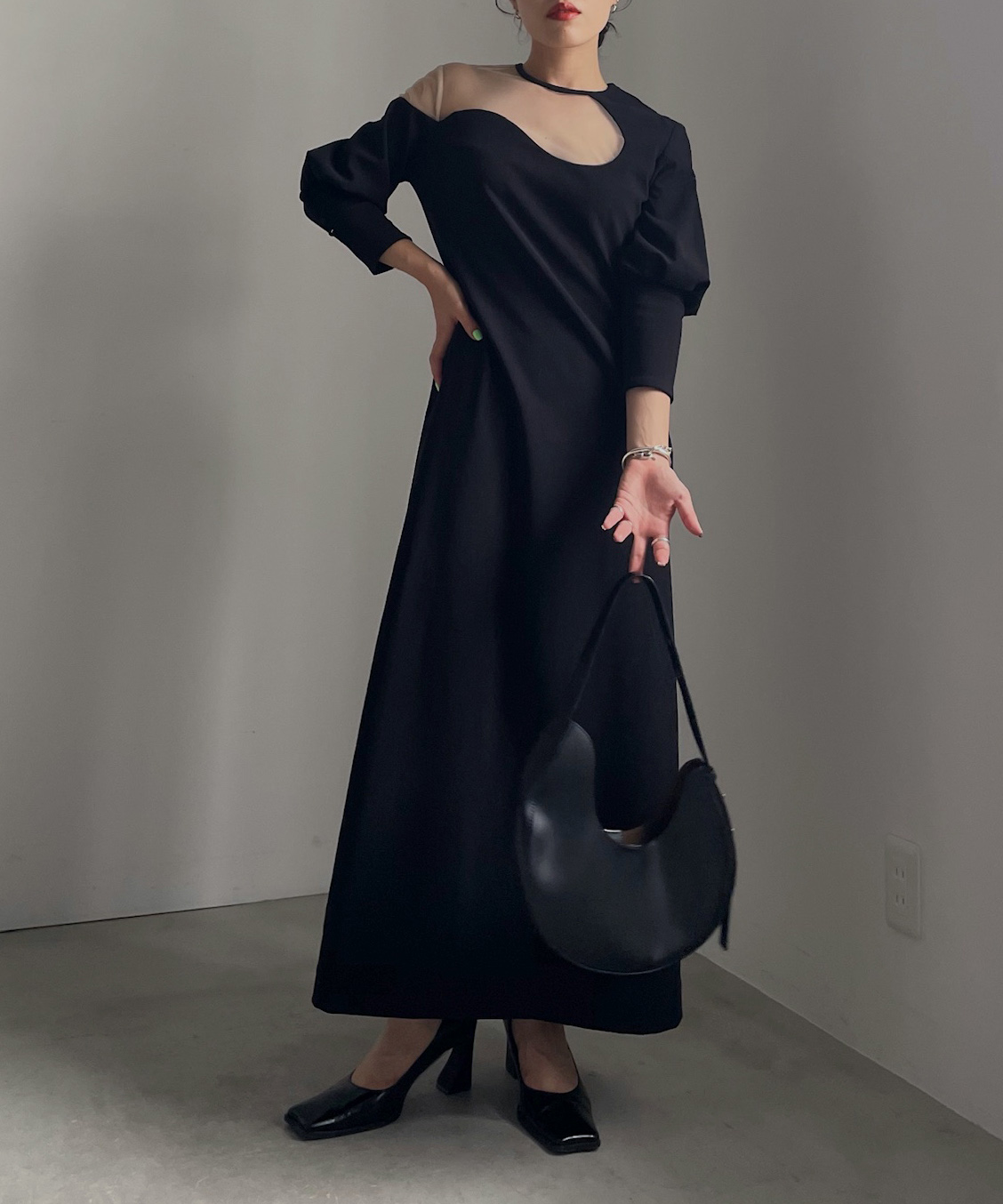 AMERI LAKE CURVE TRICOT RIB DRESS 【公式通販】