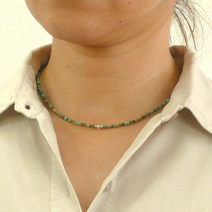 LAST HEAVEN【ラストヘブン】2ミリビーズ シルバー ネックレス