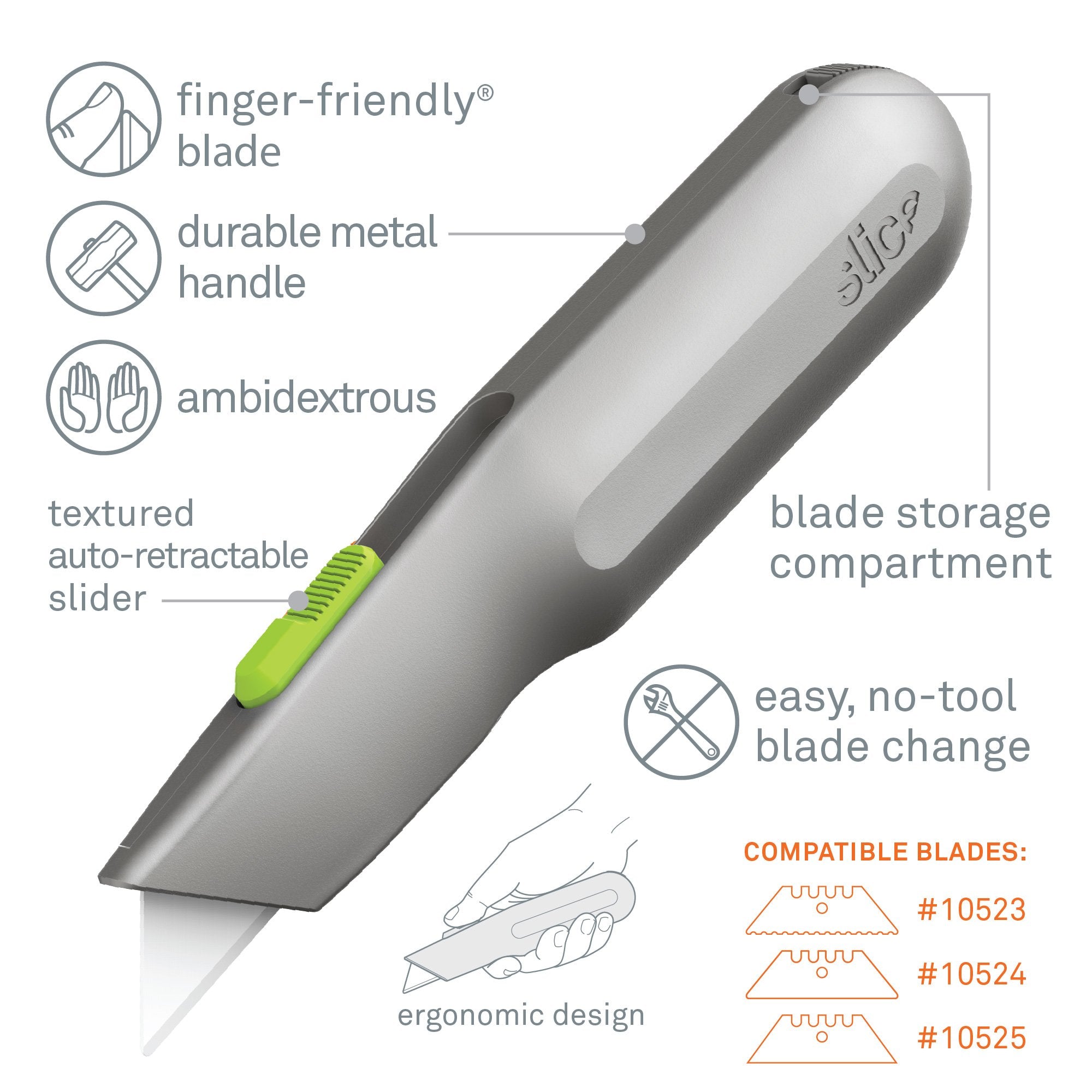Auto-Retractable Metal-Handle Utility Knife | Slice