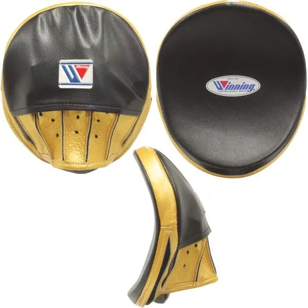 合革製FAIRTEX湾曲パンチングミット FMW-13 黒&白 (新品) 合革製