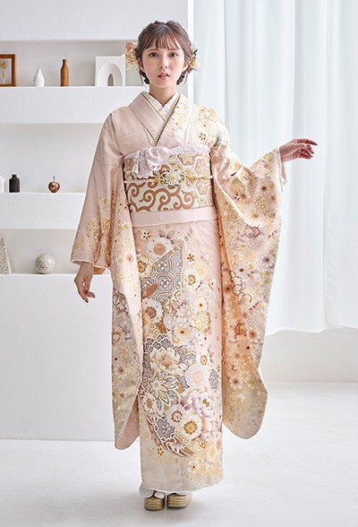 振袖 豪華 銀通し 金彩 グリッター箔 紋意匠 身丈170cm 撥水加工済