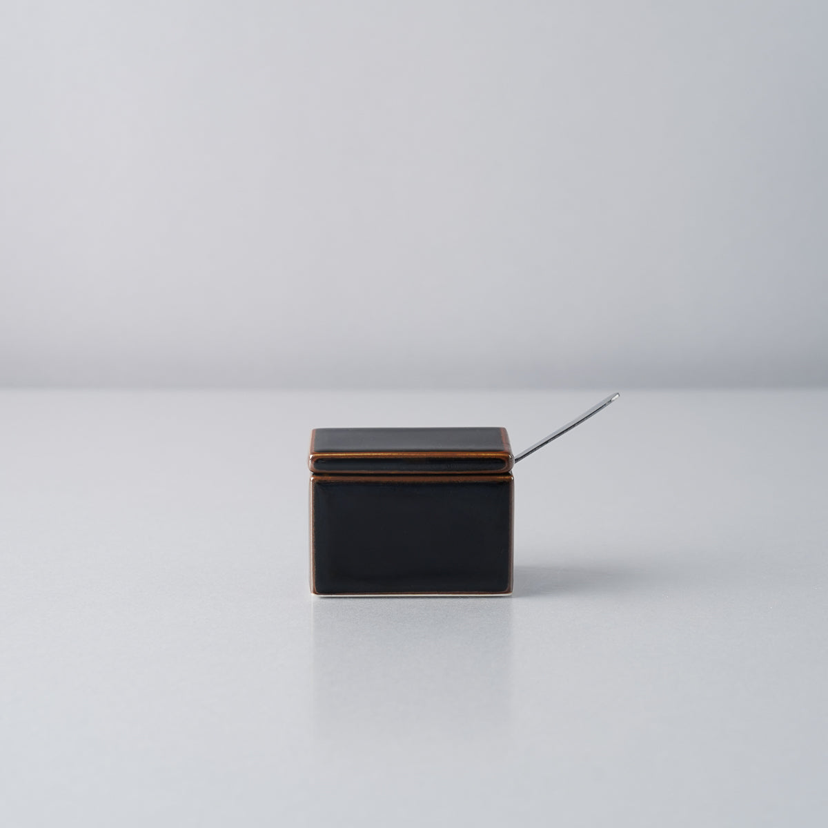 波佐見焼 天目 コンディメント からし入れ [薬味サジ付] 白山陶器の