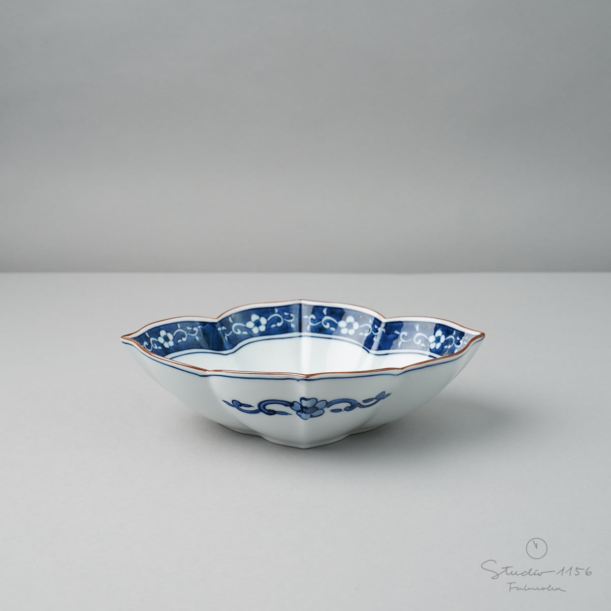 江戸期 湖東焼 染付【雁飛来図】 向付 小皿☆美品☆ 江戸期 湖東焼 染