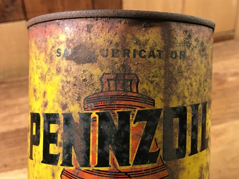 Pennzoil Tough Film Motor Oil Tin Can ペンゾイル ビンテージ オイル