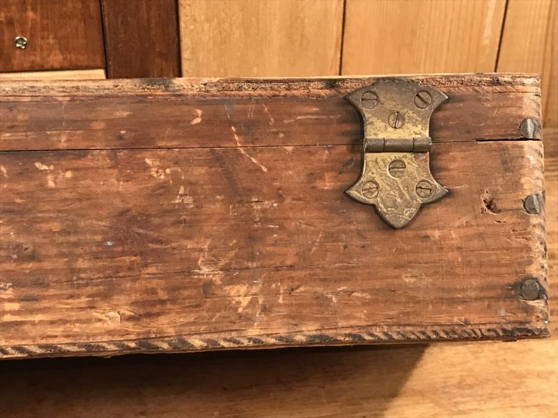 Hinges Wood Tool Box ツールボックス ビンテージ 工具箱 ウッド