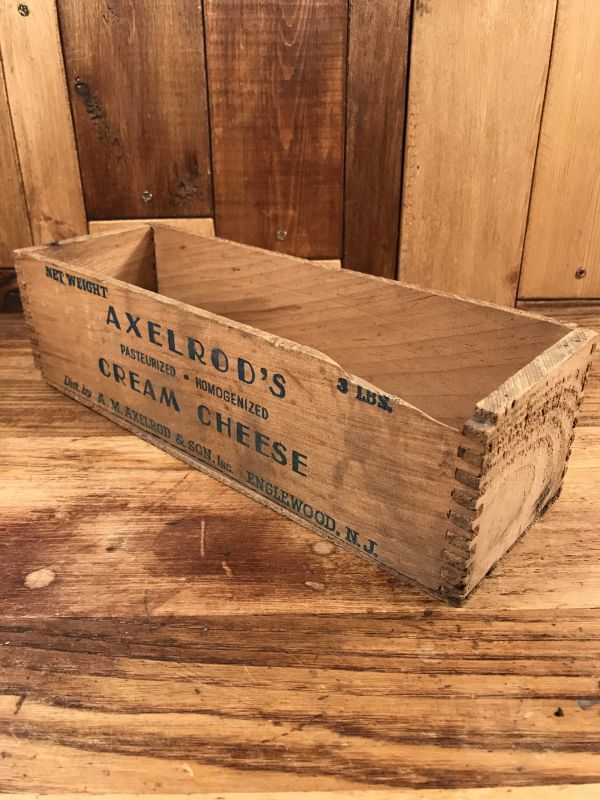 Axelrod's Cream Cheese Wood Box アックスロッズ ビンテージ チーズ