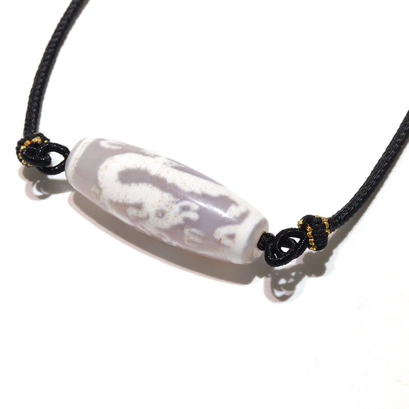 みのっち◇ 御守りネックレス【九眼天珠 黒翡翠】アゼツライト 開運 高