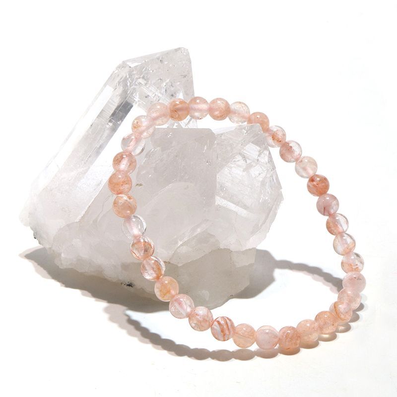 ブレス ピンクファイアーアゼツライト 丸 約6mm アゾゼオ H&E社 証明書