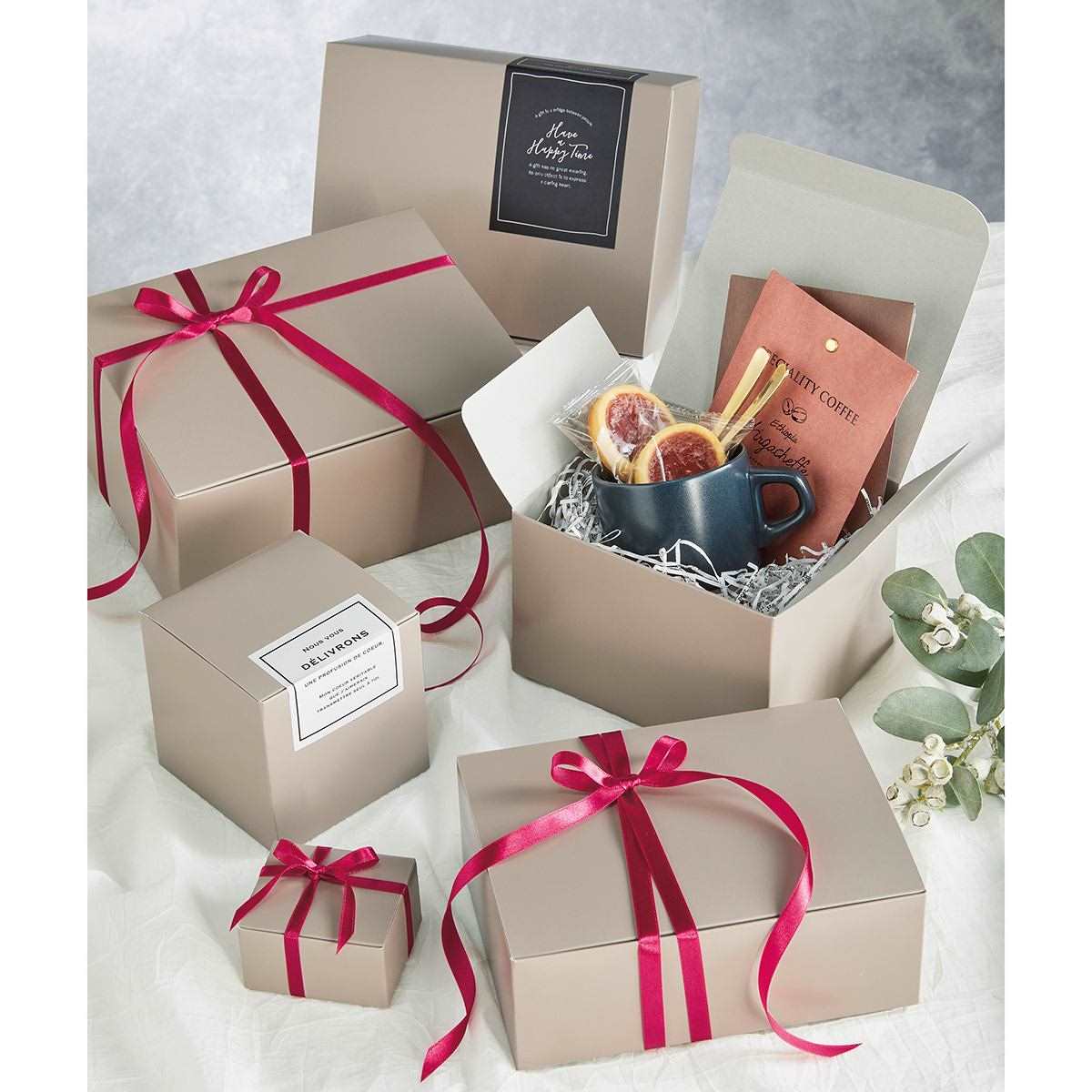 ワンタッチギフトボックス グレー〔ストエキオリジナル〕 7×6×4cm