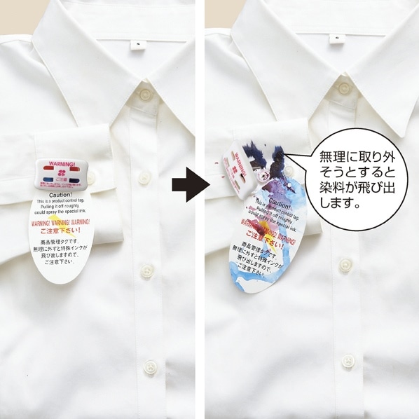 インク式万引き防止タグ クラッチSタイプ