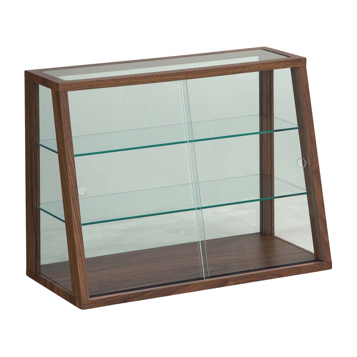 g311 古い木製 ガラスケース 2段 卓上 ショーケース 展示ケース 店舗